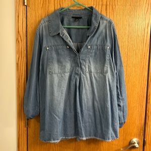 Plus size denim blouse